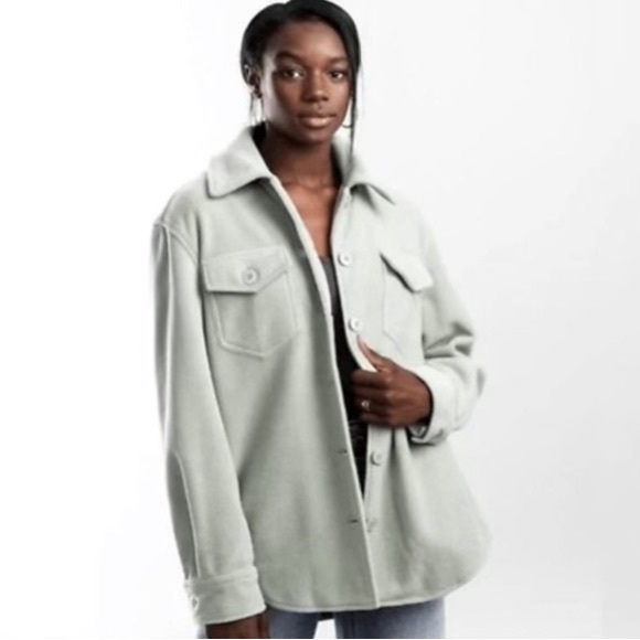 Joie Boyfriend Sage Green Shacket - Picture 1 of 5